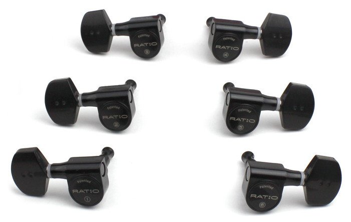 PRN-2311-B0 Ratio Electric Guitar Machine Heads Black